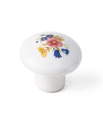 Porcelain Knob 1 3/8-Inch in Bouquet Design