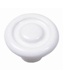 Porcelain Knob - Circle Impression 1 3/8-Inch in White