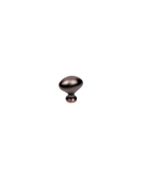 Builder's Choice Oval Knob, Oil Rubbed Bronze with Highlights, 1 1/4 inch