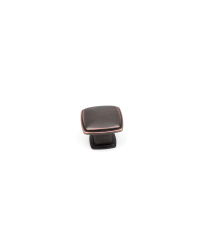 Builder's Choice Square Knob, Oil Rubbed Bronze with Highlights, 1 1/4 inch