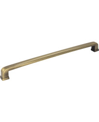 Milan 12" Centers Plain Square Appliance Pull in Brushed Antique Brass