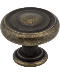 Bremen 1 1/4" Diameter Button Knob in Distressed Antique Brass