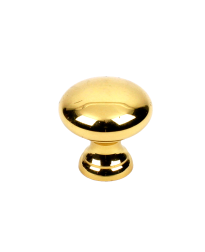 Elegance Solid Brass Knob, Polished Brass, 1 inch dia