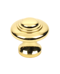 Hartford 1-3/8" Diameter Knob, Polished Brass