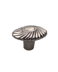 Orchid 1-5/8" Diameter Oval Knob, Brushed Antique Pewter