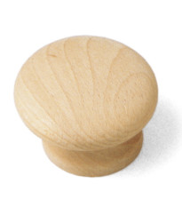 1 3/4-Inch Au Natural Wood Mushroom Knob