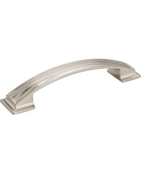 Aberdeen 128mm Centers Lined Pillow Cabinet Pull in Satin Nickel