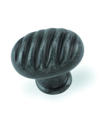 Oval Milan Knob 1 3/8-Inch in Antique Pewter