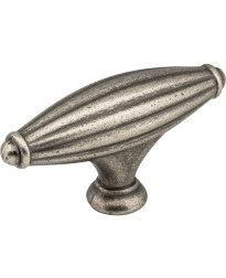Glenmore 2 15/16" Ribbed Cabinet Knob in Distressed Pewter