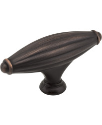 Glenmore 2 15/16" Ribbed Cabinet Knob in Brushed Oil Rubbed Bronze