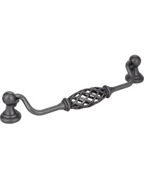 Tuscany 6 1/4" Centers Bird Cage Pull with Backplates in Gun Metal