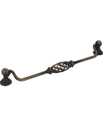 Tuscany 8 13/16" Centers Bird Cage Pull with Backplates in Antique Brushed Satin Brass