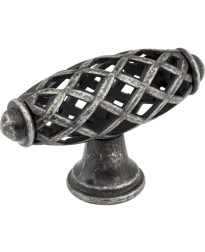 Tuscany 2 5/16" Bird Cage Knob in Distressed Antique Silver