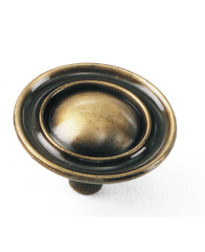 Classic Traditions Ambassador Knob 1 1/2-Inch in Antique Brass