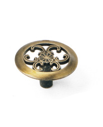 Classic Traditions Filigree Knob 1 1/2-Inch in Antique Brass