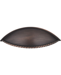Lenior 3 3/4" Centers Shaker Cup Pull with Rope Detail in Brushed Oil Rubbed Bronze
