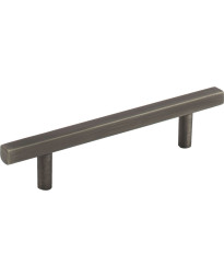 96 mm Center-to-Center Brushed Pewter Square Dominique Cabinet Bar Pull
