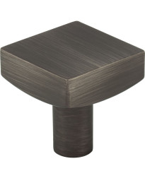 1-1/8" Overall Length Brushed Pewter Square Dominique Cabinet Knob