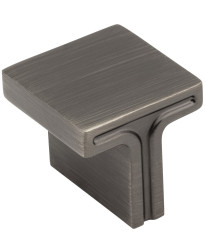 Anwick 1 1/8" Overall Length Square Cabinet Knob in Brushed Pewter