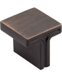 Anwick 1 1/8" Overall Length Square Cabinet Knob in Brushed Oil Rubbed Bronze