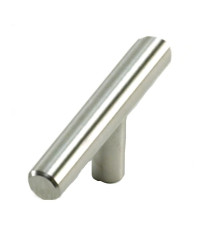 2" Overall - Steel Plated T-Bar Knob - Brushed Satin Nickel