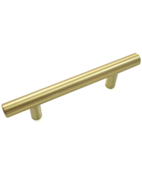 Steel T-Bar Pull - 96mm c/c - Satin Brass