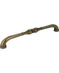 Prestige 12" Centers Beaded Appliance Pull in Lightly Distressed Antique Brass