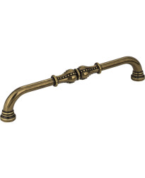 Prestige 6 1/4" Centers Beaded Pull in Lightly Distressed Antique Brass
