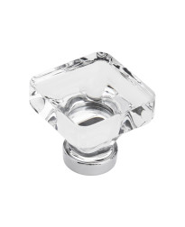 Glacio 1-3/8 in (35 mm) Length Clear/Polished Chrome Cabinet Knob