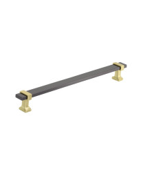 Overton 8-13/16 in (224 mm) Center-to-Center Black Chrome/Brushed Gold Cabinet Pull