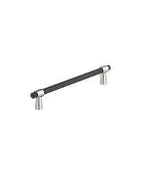 Mergence 6-5/16 inch (160mm) Center-to-Center Matte Black/Polished Nickel Cabinet Pull