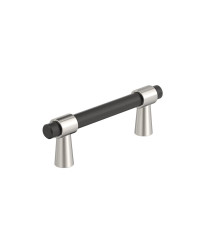 Mergence 3 inch (76mm) Center-to-Center Matte Black/Polished Nickel Cabinet Pull