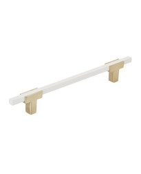 Urbanite 6-5/16 in (160 mm) Center-to-Center Brushed Gold/White Cabinet Pull
