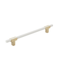 Urbanite 7-9/16 in (192 mm) Center-to-Center Brushed Gold/White Cabinet Pull