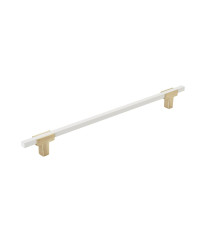 Urbanite 10-1/16 in (256 mm) Center-to-Center Brushed Gold/White Cabinet Pull