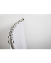 56"-72" Satin Nickel Adjustable Curved Shower Curtain Rod