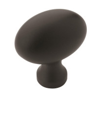 Vaile 1-3/8 in (35 mm) Length Flat Black Cabinet Knob - 10 Pack