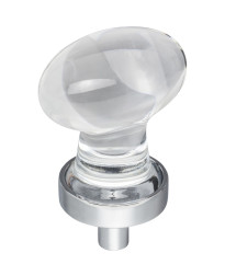 Harlow 1-1/4" Glass Cabinet Knob in Polished Chrome