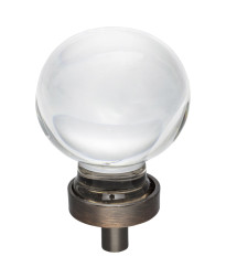 Harlow 1-3/8" Diameter Glass Cabinet Knob in Brushed Oil Rubbed Bronze