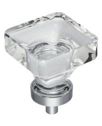 Harlow 1-3/8" Glass Cabinet Knob in Polished Chrome