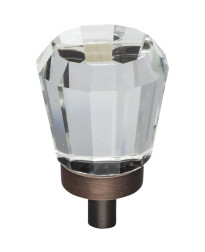 Harlow 1" Diameter Glass Cabinet Knob in Brushed Oil Rubbed Bronze