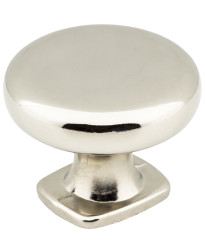 Belcastel 1 3/8" Diameter Forged Look Flat Bottom Knob in Polished Nickel