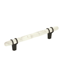 Carrione 5-1/16 in (128 mm) Center-to-Center Marble White/Black Bronze Cabinet Pull