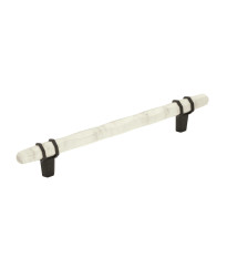Carrione 6-5/16 in (160 mm) Center-to-Center Marble White/Black Bronze Cabinet Pull
