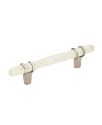 Carrione 5-1/16 in (128 mm) Center-to-Center Marble White/Polished Nickel Cabinet Pull