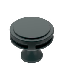 Oberon 1-3/8 in (35 mm) Diameter Matte Black Cabinet Knob