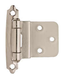 3/8in (10 mm) Inset Self-Closing, Face Mount Polished Chrome Hinge - 2 Pack