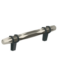London 3-3/4 in (96 mm) Center-to-Center Polished Nickel/Black Bronze Cabinet Pull