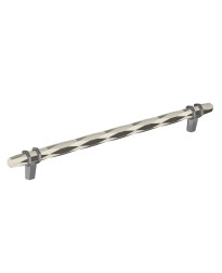 London 10-1/16 in (256 mm) Center-to-Center Polished Nickel/Black Chrome Cabinet Pull