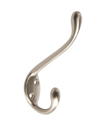 Large Satin Nickel Coat and Hat Hook